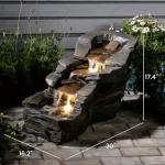 3-Tier Rock Waterfall Fountain with LED Lights
