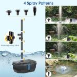 Solar Water Fountain Kit with Pump and Sprayers