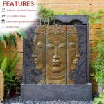 Large Zen Buddha Outdoor Fountain for Gardens