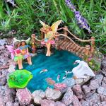 Fairy Garden Fish Pond Kit with Mini Bridge Set