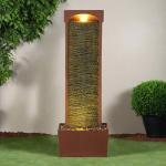 38.5" Modern Curved Faux Slate Waterfall Fountain