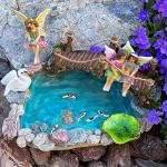 Fairy Garden Fish Pond Kit with Mini Bridge Set
