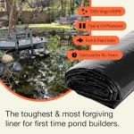 Heavy-Duty Black Pond Liner - 16.5 x 26.5 ft