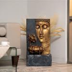 Zen Buddha Face Water Fountain with LED Light