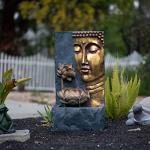 Zen Buddha Face Water Fountain with LED Light