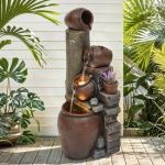 40" Outdoor/Indoor Cascading Pitcher Water Fountain
