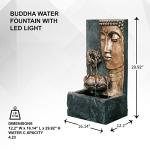 Zen Buddha Face Water Fountain with LED Light