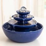 Modern Blue Ceramic Tabletop Fountain for Decor