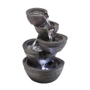 Alpine 13" Indoor Tabletop Water Fountain with LED