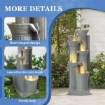 5-Tier Outdoor Garden Water Fountain with LED