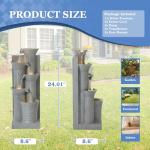 5-Tier Outdoor Garden Water Fountain with LED