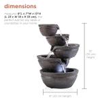 Alpine 13" Indoor Tabletop Water Fountain with LED