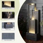 Takamota Modern Cascading Water Fountain with Lights