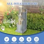 5-Tier Outdoor Garden Water Fountain with LED