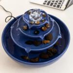 Modern Blue Ceramic Tabletop Fountain for Decor