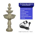 Modern 3-Tier Concrete Outdoor Water Fountain