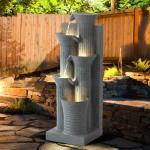 5-Tier Outdoor Garden Water Fountain with LED