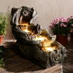 31.5" Outdoor Water Fountain with LED Lights