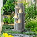 5-Tier Outdoor Garden Water Fountain with LED