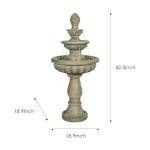 Modern 3-Tier Concrete Outdoor Water Fountain