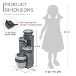 19.5" Tall 4-Tier Outdoor Water Fountain with Lights