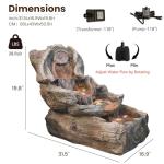 31.5" Outdoor Water Fountain with LED Lights