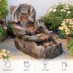 31.5" Outdoor Water Fountain with LED Lights