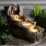 31.5" Outdoor Water Fountain with LED Lights