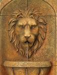 Lion Head Faux Stone Wall Fountain with Light