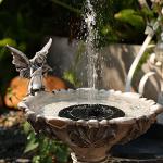 Solar Powered Bird Bath Fountain with 4 Nozzles
