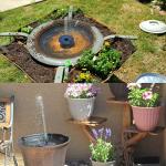 Solar Powered Bird Bath Fountain with 4 Nozzles