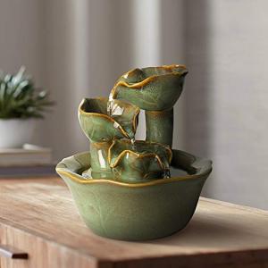 Zen Water Lily 8" Ceramic Tabletop Fountain