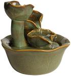 Zen Water Lily 8" Ceramic Tabletop Fountain