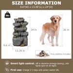 Solar-Powered 5-Tiered Cascading Water Fountain