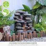 4-Tier Rock Water Fountain with LED Lights