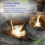 10-Tier Outdoor Rock Water Fountain with Lights