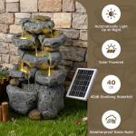 Solar-Powered 5-Tiered Cascading Water Fountain