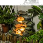 4-Tier Rock Water Fountain with LED Lights