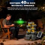 Solar-Powered 5-Tiered Cascading Water Fountain