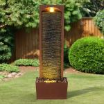 38.5" LED Outdoor Waterfall Fountain with Pebbles