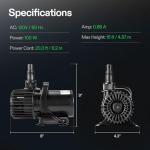 VIVOSUN 1600 GPH Quiet Submersible Water Pump