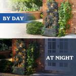 10-Tier Outdoor Rock Water Fountain with Lights