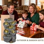 Solar-Powered 5-Tiered Cascading Water Fountain