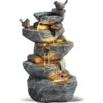 5-Tier Outdoor Rock Waterfall Fountain with LEDs
