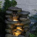 4-Tier Rock Water Fountain with LED Lights