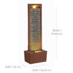 38.5" LED Outdoor Waterfall Fountain with Pebbles