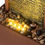 38.5" LED Outdoor Waterfall Fountain with Pebbles