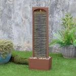 38.5" LED Outdoor Waterfall Fountain with Pebbles