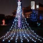 12" Star Topper Waterfall Christmas Lights with Remote