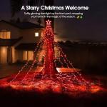 LED Waterfall Christmas Lights with Star Topper